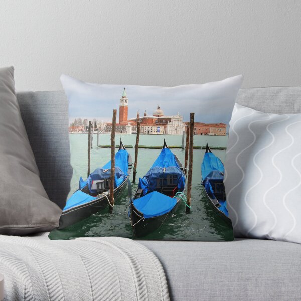 Three gondolas Throw Pillow