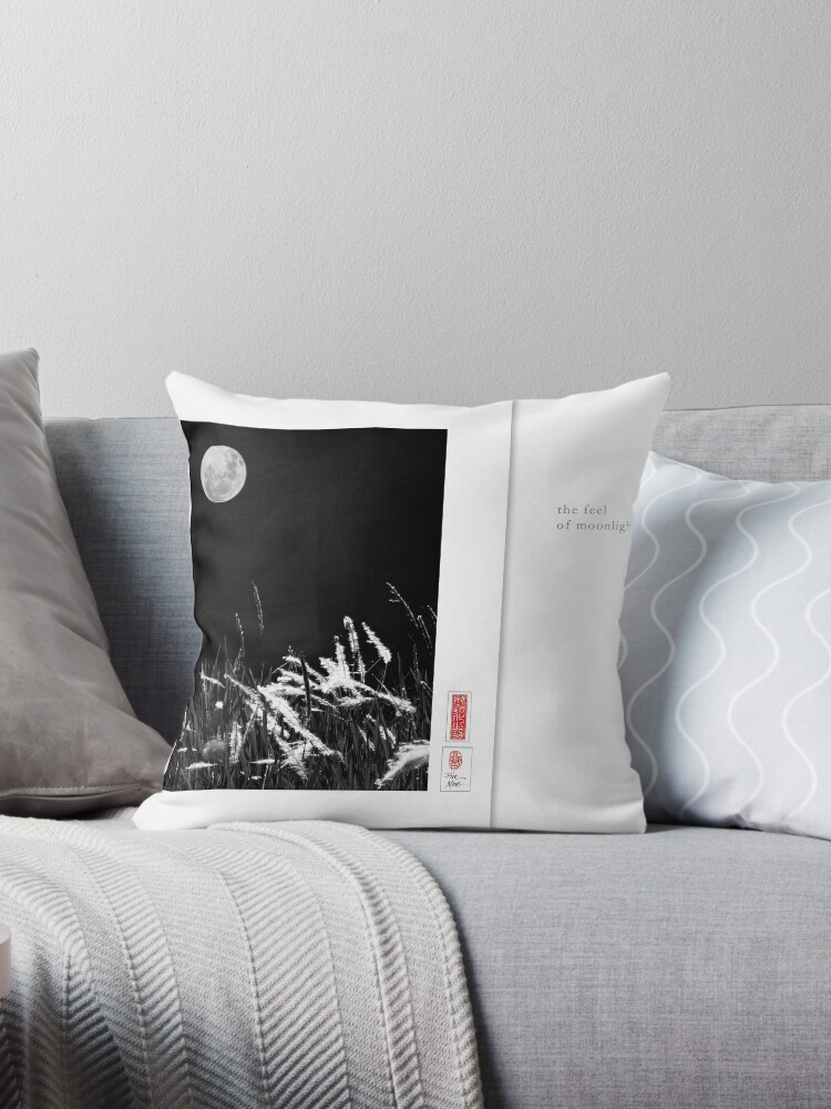 Throw Pillow, Mindfulness In Monochrome - Moonlight designed and sold by Ron C. Moss