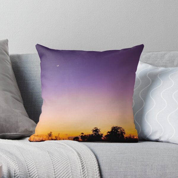 Evening with Violet & Yellow Gradient  Throw Pillow