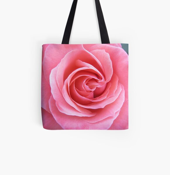Coral Rose Close-up All Over Print Tote Bag