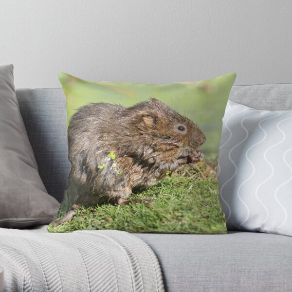 The verdant vole Throw Pillow