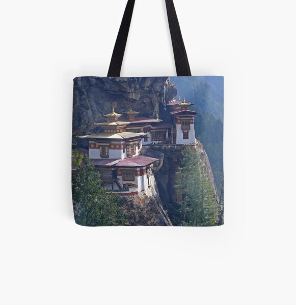 Tigers Nest Monastery All Over Print Tote Bag