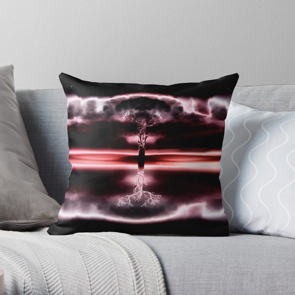 Lightning Tree Throw Pillow