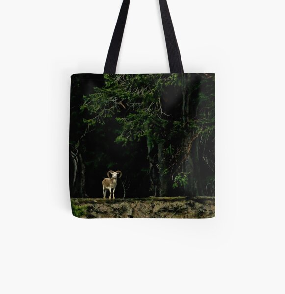 Ram in the Woods All Over Print Tote Bag
