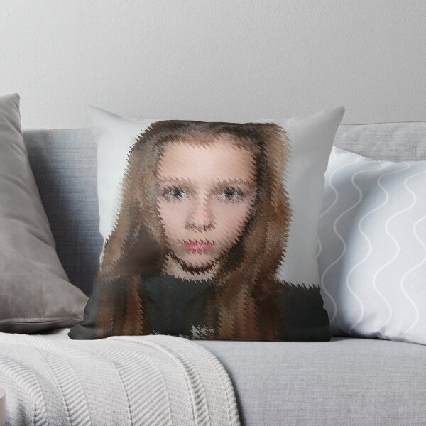 Distorted Face Throw Pillow