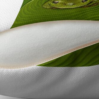 Alternate view of Frog in banana leaf Throw Pillow