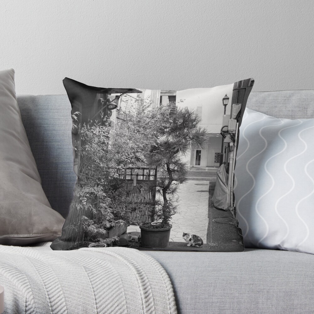 Ginza alley cat - Japan Throw Pillow