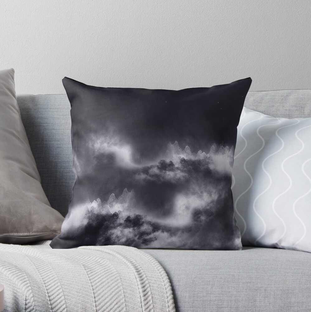 Falling Indigo Throw Pillow