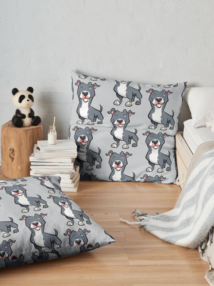 Alternate view of Blue Pit Bull Floor Pillow