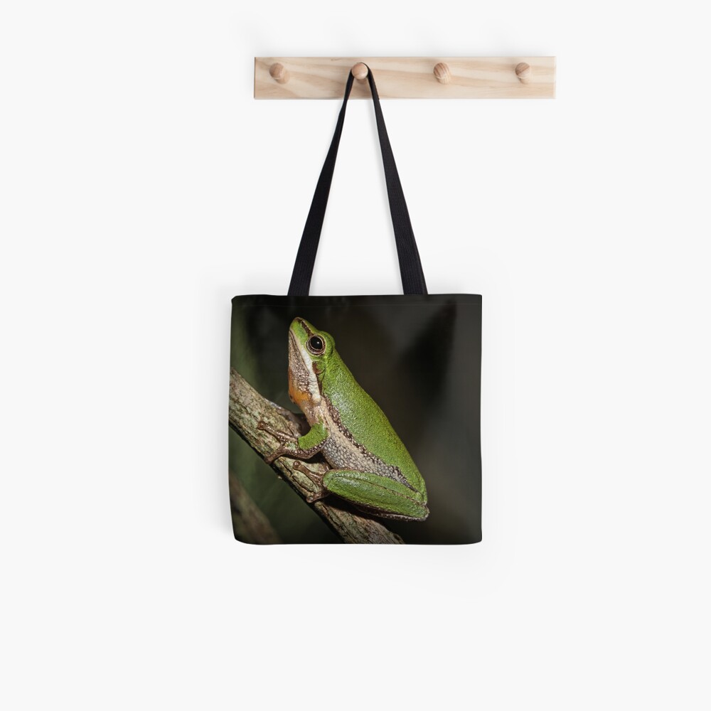 Frog on Branch Tote Bag