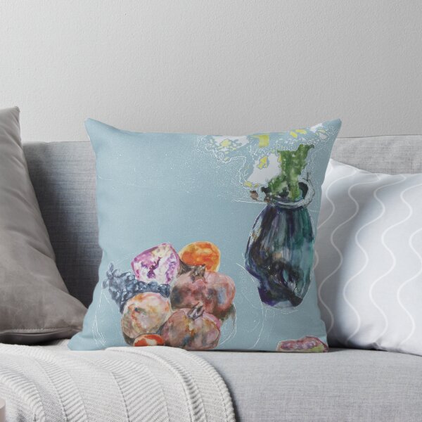 Item preview, pomegranates & flowers in vase,  persimmons & orange designed and sold by Dmitri Matkovsky.