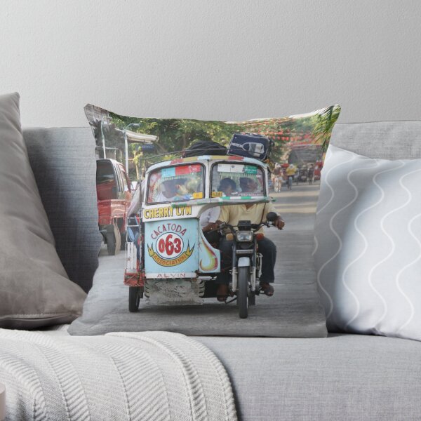 A tricycle in the Philippines Throw Pillow