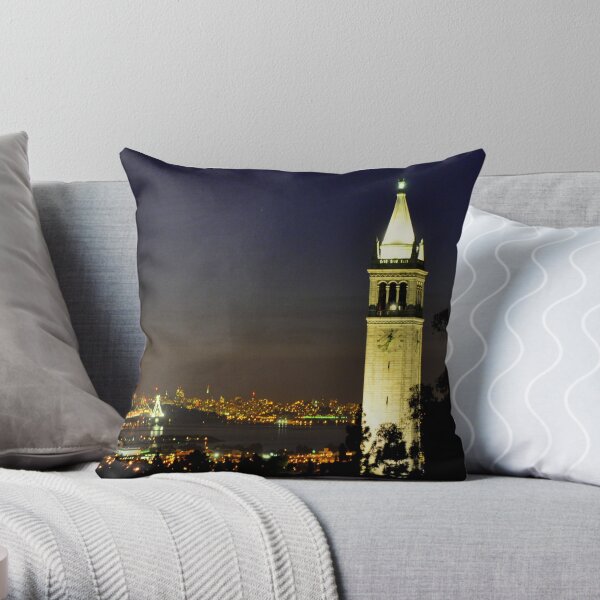 UC Berkeley Clock Tower @ Nite Throw Pillow