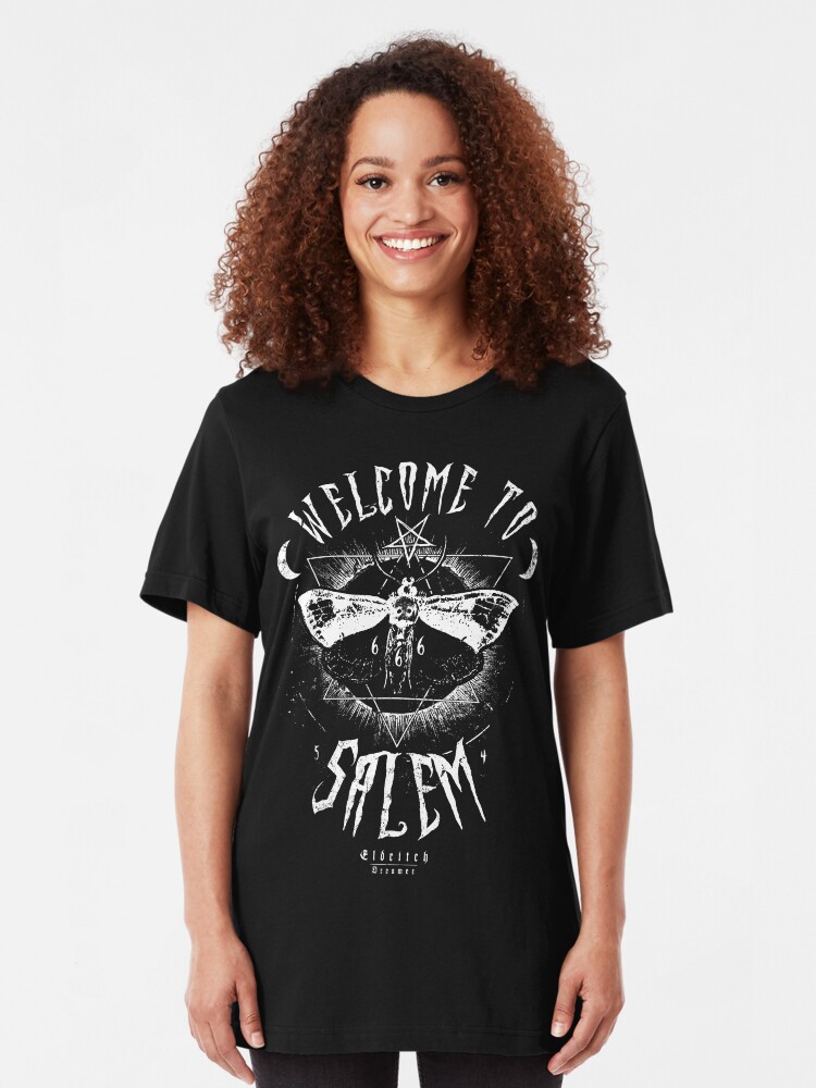 Alternate view of Welcome to Salem - Eldritch Dreamer - Lovecraftian Cthulhu mythos wear Slim Fit T-Shirt