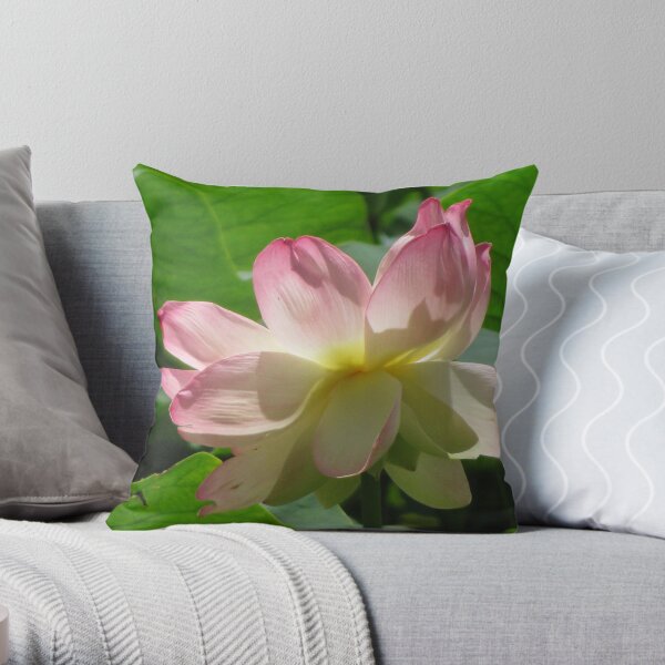pink lotus Throw Pillow