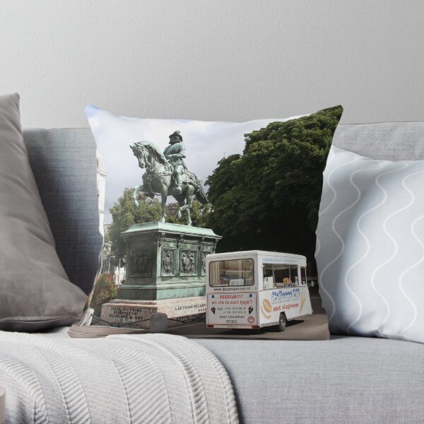 Ice cream vendor Throw Pillow