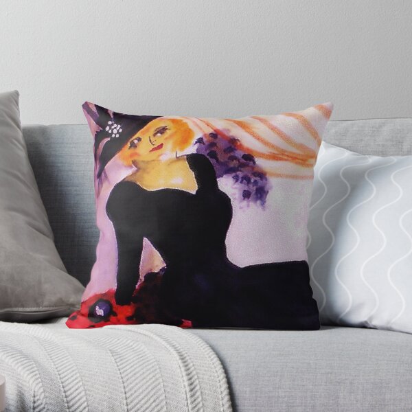 Mae West, watercolor Throw Pillow