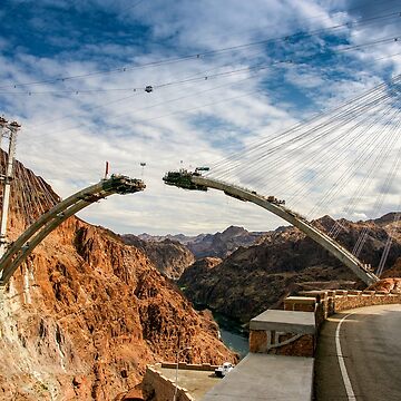 Artwork thumbnail, Construction of Mike O'Callaghan-Pat Tillman Memorial Bridge, Nevada, USA by rossacampbell