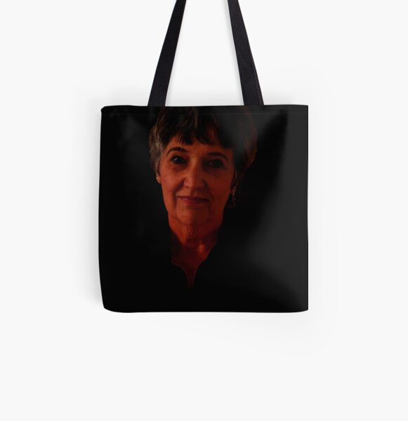 Portriat in Red All Over Print Tote Bag