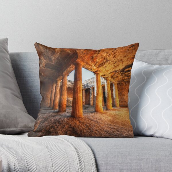 Tombs Of The Kings - Cyprus Throw Pillow