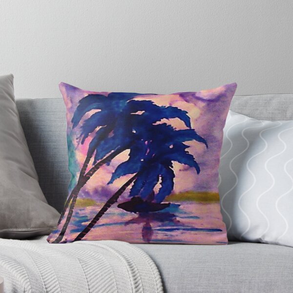 Item preview, Watching storm thru palms, watercolor designed and sold by Anna  Lewis, blind artist.
