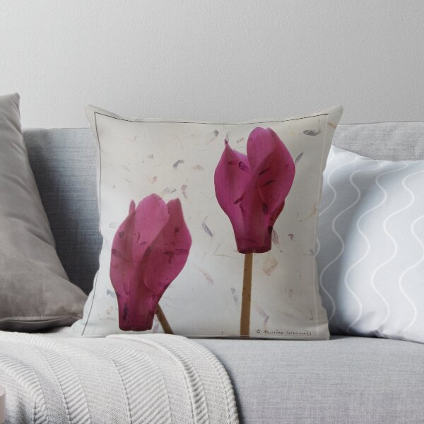 The beauty of cyclamen flowers Throw Pillow