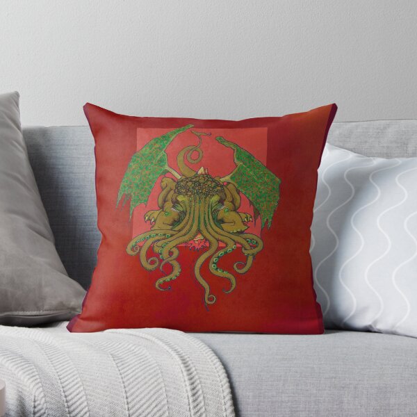 Cthulu Sleeps Sweetly Throw Pillow