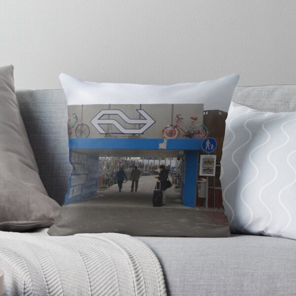 Train station Throw Pillow