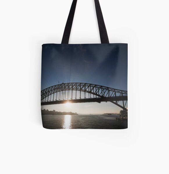 Sydney Harbour Bridge, Early Morning Rays All Over Print Tote Bag