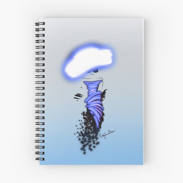 Item preview, Fashion model illustration in cornflower blue and white oversize hat, blue background  designed and sold by PetaJaneDesigns.