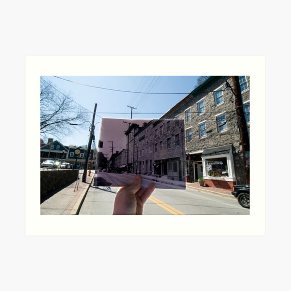 Looking Into the Past: Main Street, Ellicott City, MD Art Print