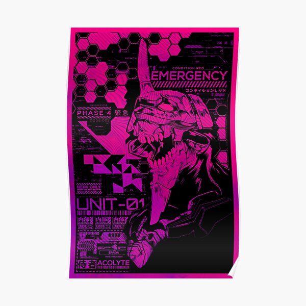 UNIT-01 BERSERK (Neon) Póster