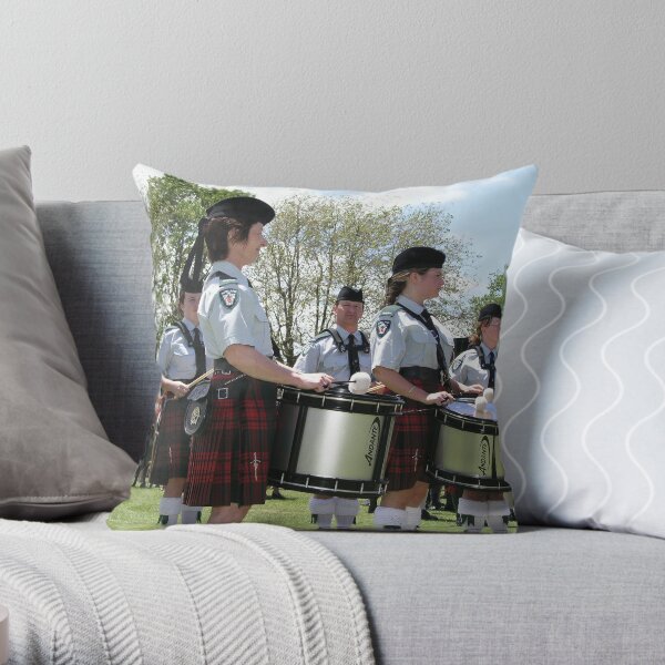 Pipe Band Drummers Throw Pillow