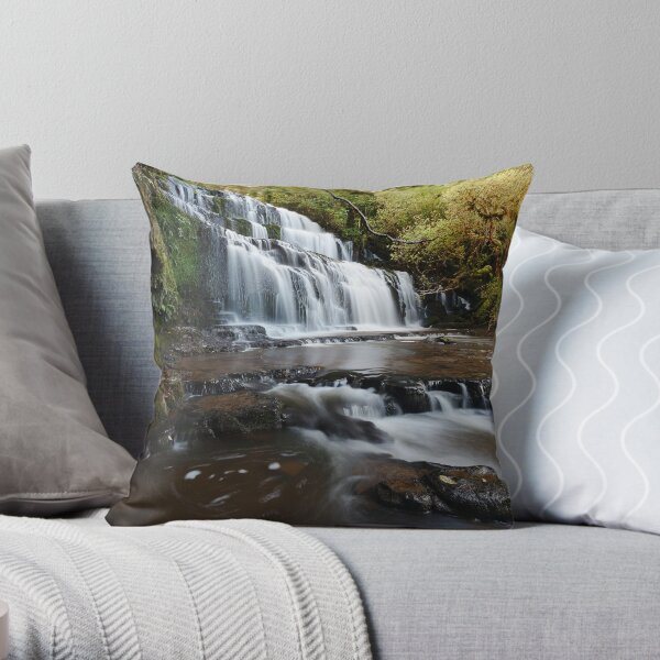 Purakaunui Falls Throw Pillow