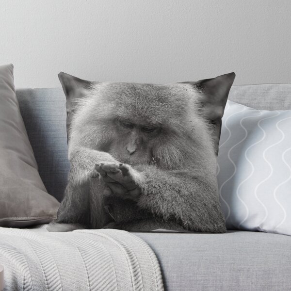 I think I need a manicure. Snow Monkeys Throw Pillow