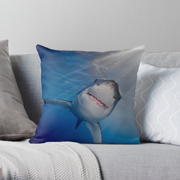 White Shark Throw Pillow