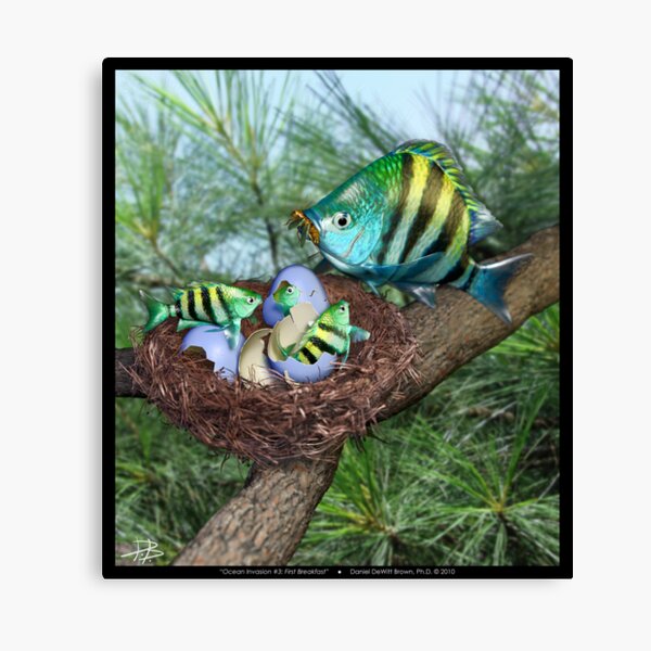 Ocean Invasion #3: First Breakfast Canvas Print
