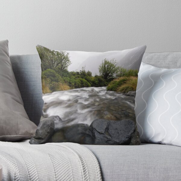 Monkey Creek, Fiordland Throw Pillow