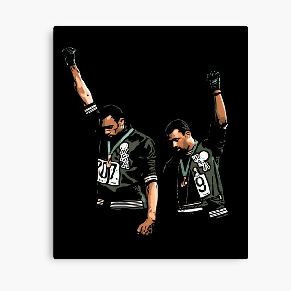 1968 Olympics Black Power Salute Illustration Canvas Print