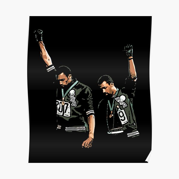 1968 Olympics Black Power Salute Illustration Poster