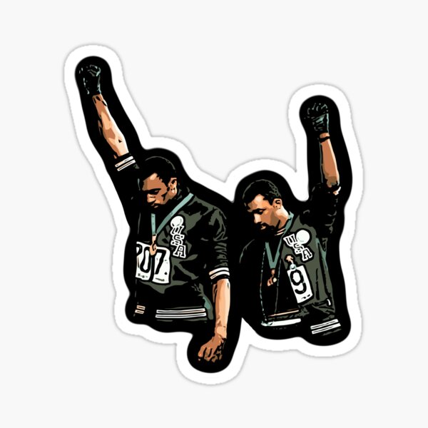 1968 Olympics Black Power Salute Illustration Sticker