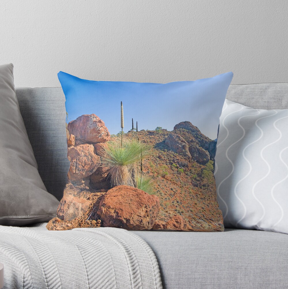 Arkaroola Grass Trees 1 Throw Pillow