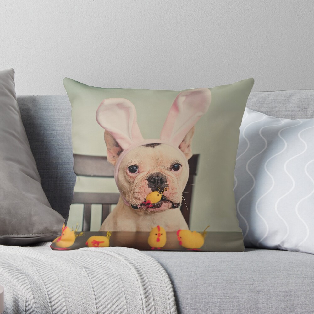 bunny throw pillow