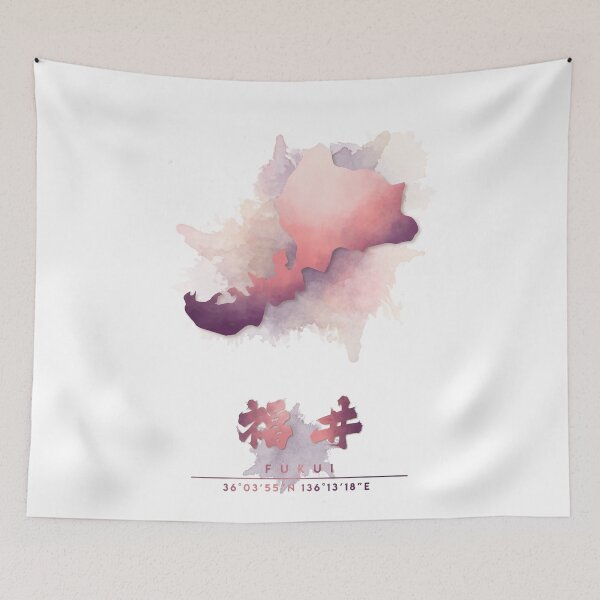 Item preview, Fukui, Japan Watercolor Map Art designed and sold by Takeda-art.