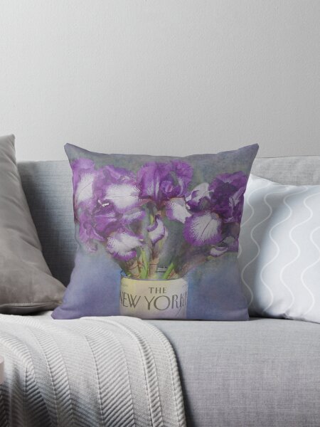 Iris in the New Yorker Throw Pillow