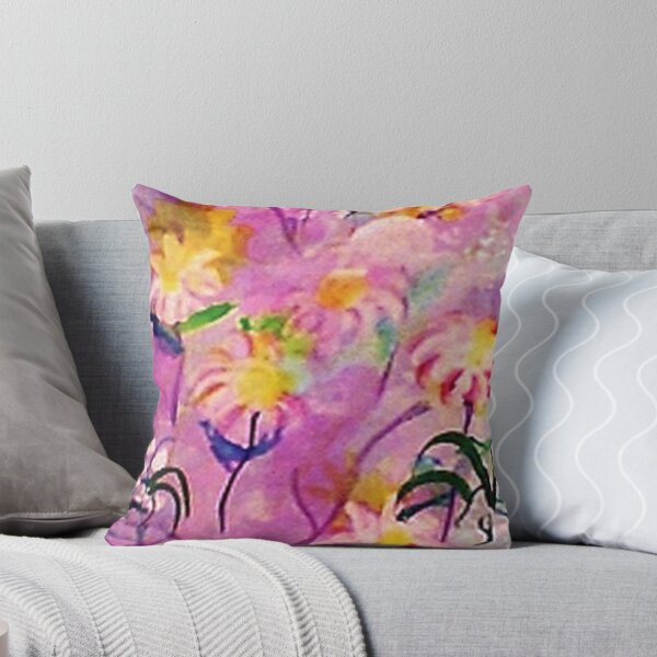 Item preview, Daiseys with pink/lavender backround, watercolor designed and sold by Anna Lewis, blind artist.