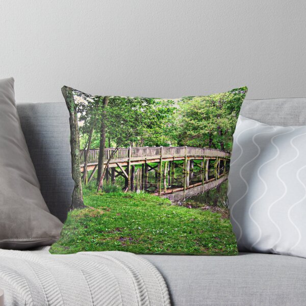 Item preview, Packanack Lake Footbridge to the Island in Springtime designed and sold by Jane Neill-Hancock.