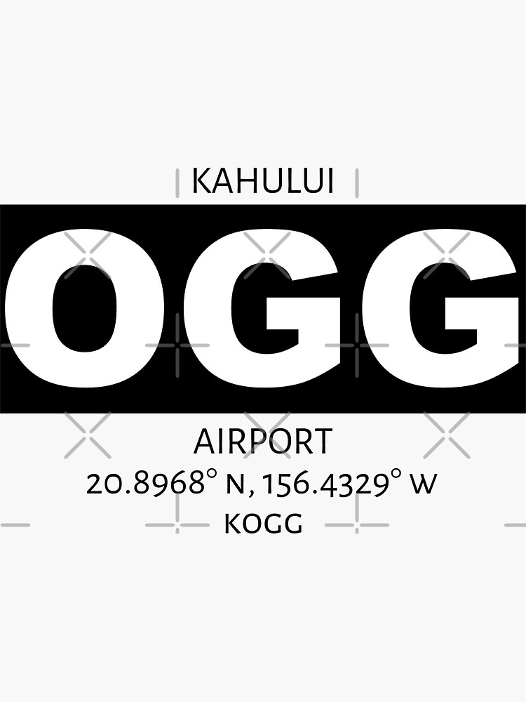 Thumbnail 3 of 3, Sticker, Kahului Airport OGG designed and sold by AvGeekCentral.