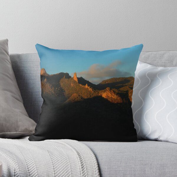 Belougery Spire and Breadknife, NSW. Throw Pillow