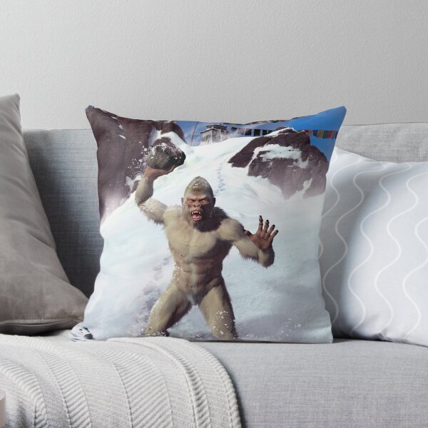 Yeti in the Death Zone Throw Pillow